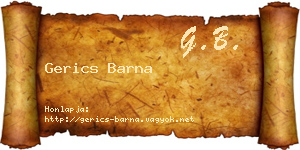 Gerics Barna névjegykártya
